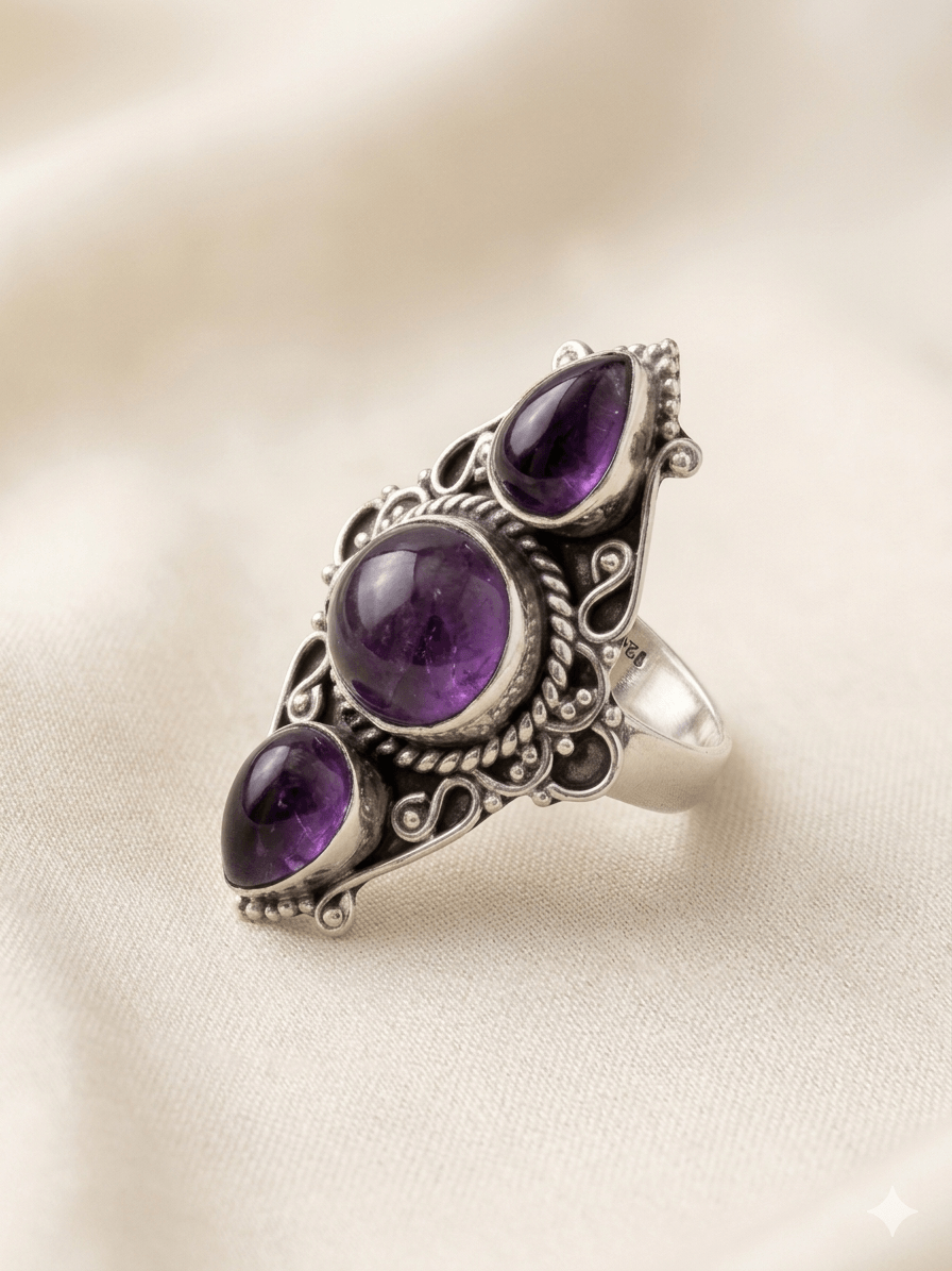 Anel em prata 925 com turquesa em cabochão